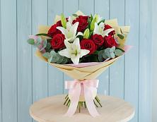 Букет цветов из:  Лилии и Розы #REPLACE_PRED# Румянцево