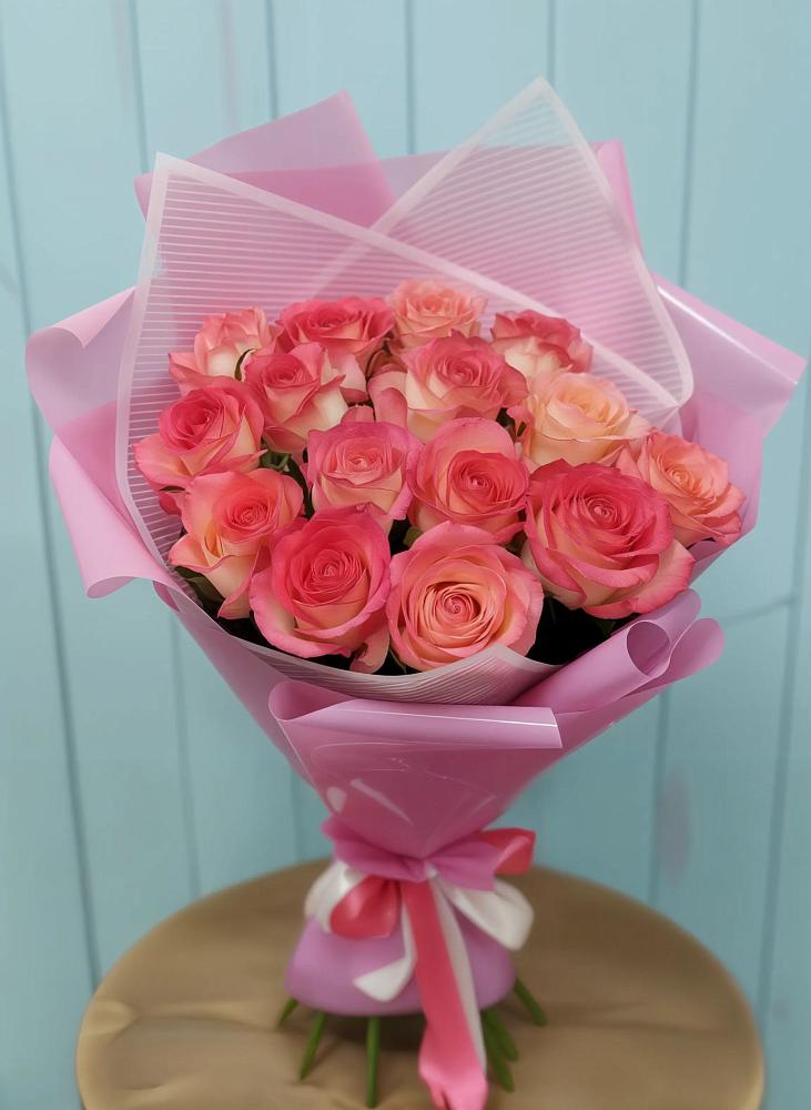 Букет 15 Розовых роз Равель в Румянцево