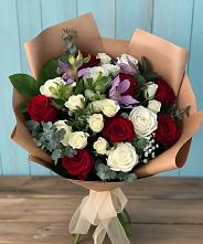 Букет цветов из:  Розы и Альстромерии #REPLACE_PRED# Румянцево