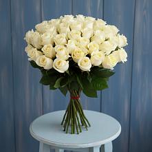 Букет 51 Белая роза Эдлесс Лав в Румянцево