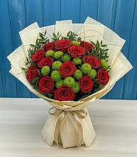 Букет цветов из:  Розы и Хризантемы в Румянцево