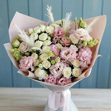 Букет цветов из:  Альстромерии и Розы в Румянцево